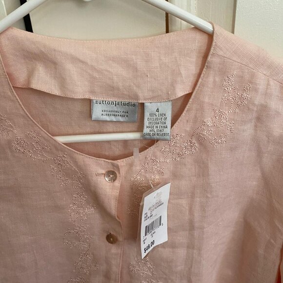 Sutton Studio for Bloomingdale Peach shirt Size 4 - Picture 2 of 5